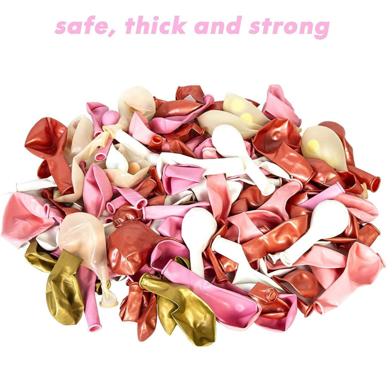 Rose Gold Themed Birthday Party Combo – Banners, Balloons, Arch Tools & Full Decoration Package (114 Pcs)