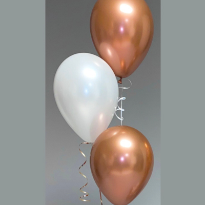 Rose Gold & White Birthday Decoration Kit – Metallic Balloons, Silver Foil Curtain & Pink Banner (32 Pcs)