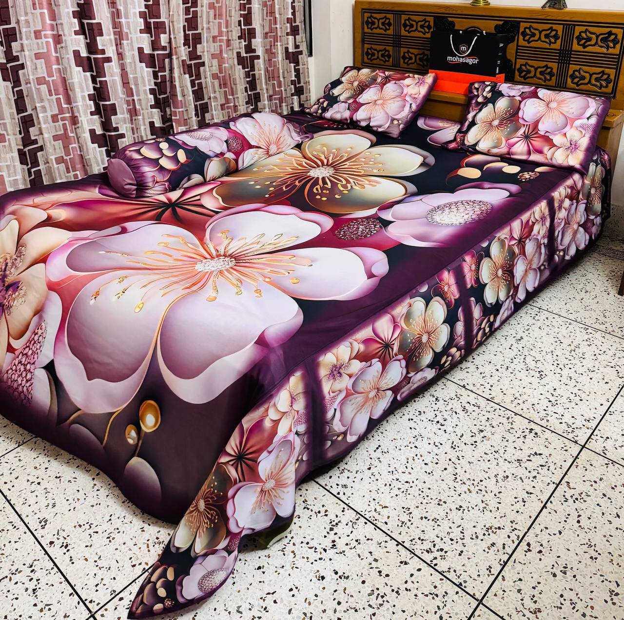 Buy China Premium 3D Design Bed Sheet - MS-963 at Best Price In Bangladesh