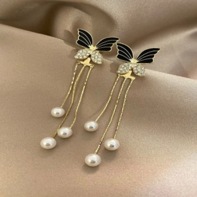 Buy cubic-zirconia-decor-butterfly-faux-pearl-drop-e at Best Price In Bangladesh