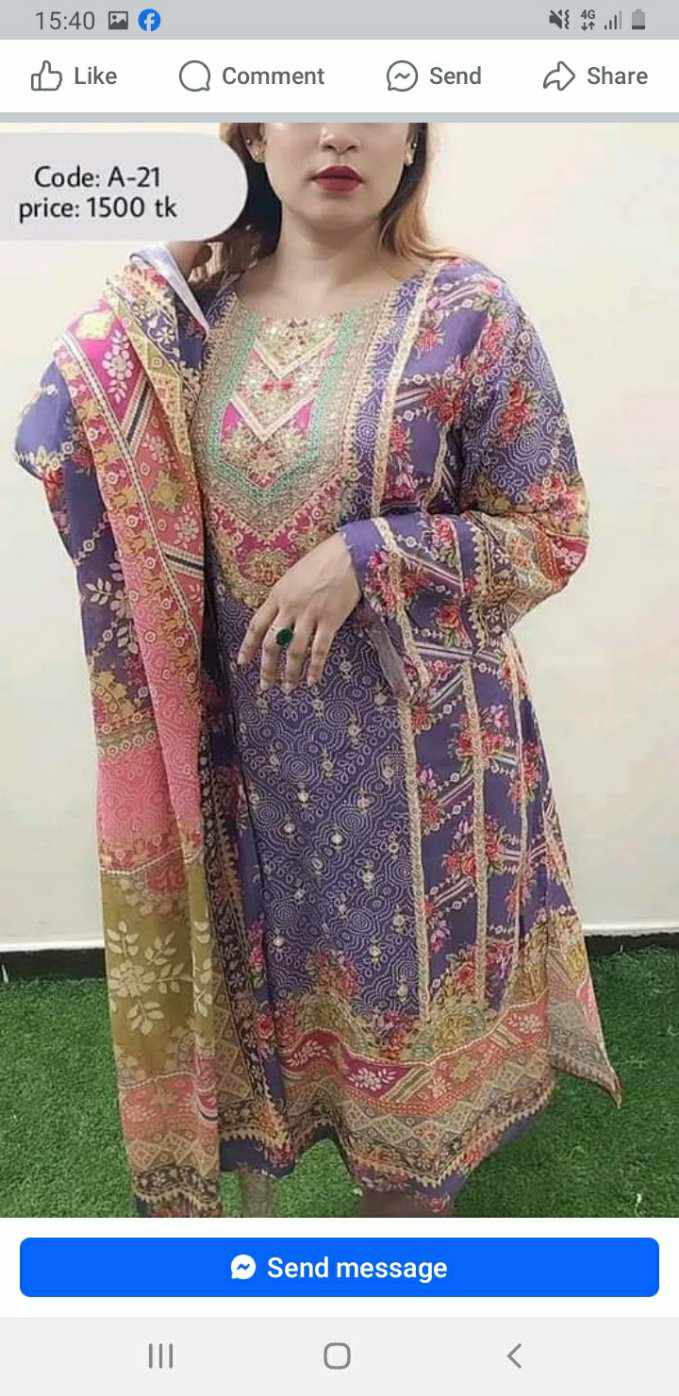 Buy Cotton Print Three Piece at Best price in  Bangladesh