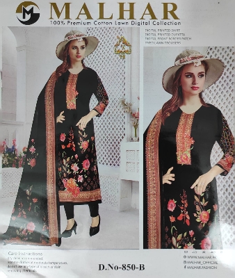 Buy  MALHAR 100% Premium Cotton Lawn Digital Printed Three Piece at Best price in  Bangladesh