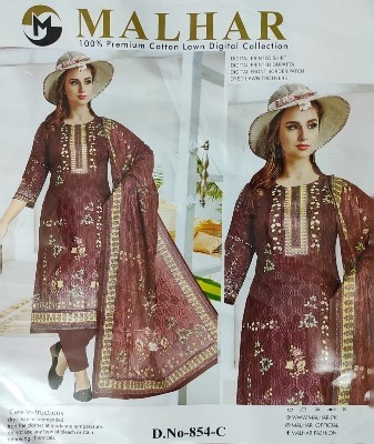 Buy   MALHAR 100% Premium Cotton Lawn Digital Printed Three Piece at Best price in  Bangladesh