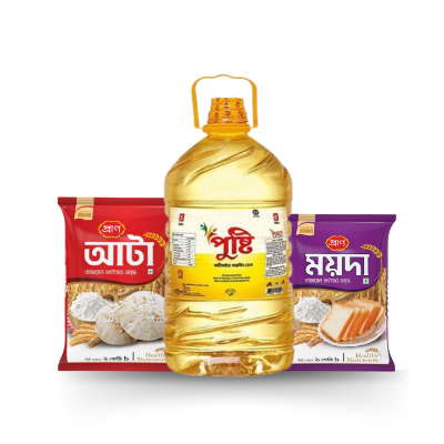 Picture of Atta Moida OIl combo (PRAN Moida 1 Kg + PRAN Atta 2 Kg + Pusti Soybean Oil 5 Liter)