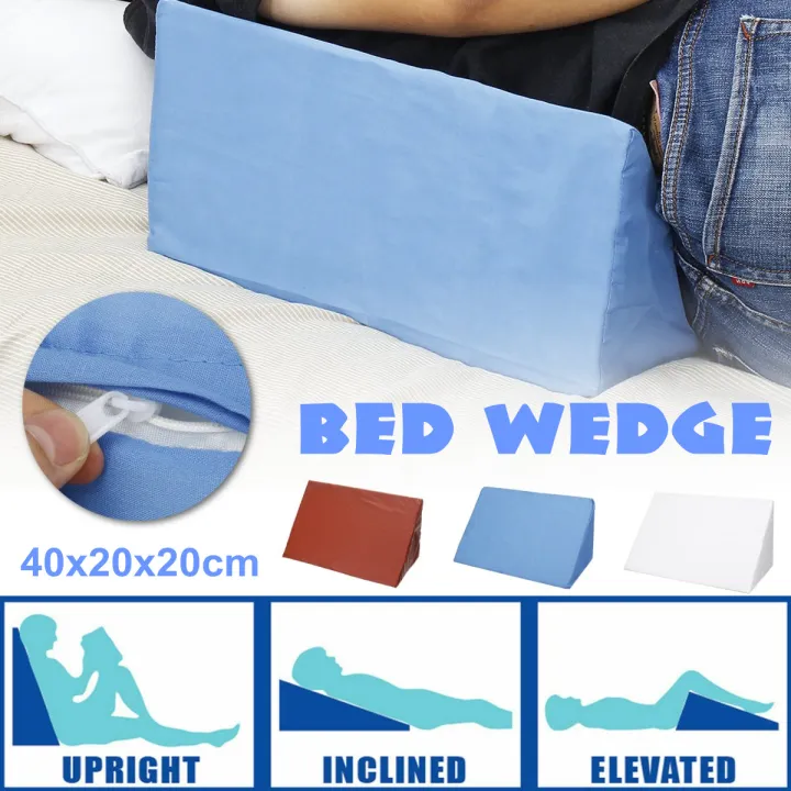Buy Bed Wedge Pillow Foam Body Positioner Elevate Support Back Neck Pain Leg Rest 20*20*40 at best price in Bangladesh