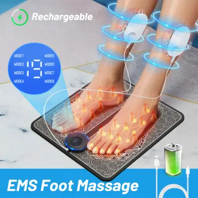 Buy electric-ems-foot-massager-pad-foldable-massage-mat-muscle-stimulation-relief-pain-relax-feet  best price in Bangladesh
