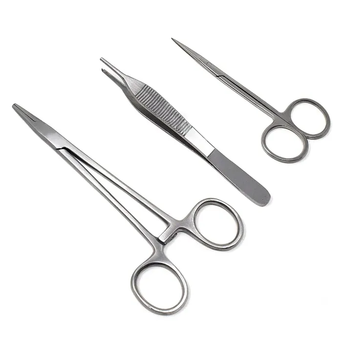 Buy surgical-instrument-suturing-set-of-3-piecesneedle-holderdissecting-forceps-and-iris-scissor best price in Bangladesh