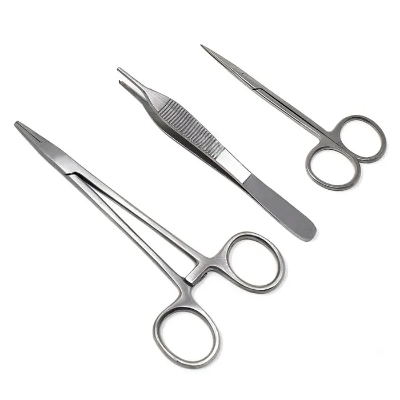 Buy surgical-instrument-suturing-set-of-3-piecesneedle-holderdissecting-forceps-and-iris-scissor best price in Bangladesh
