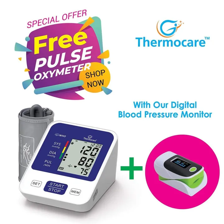 Buy electronic-digital-blood-pressure-monitor-with-free-pulse-oximeter-fingertip best price in Bangladesh 