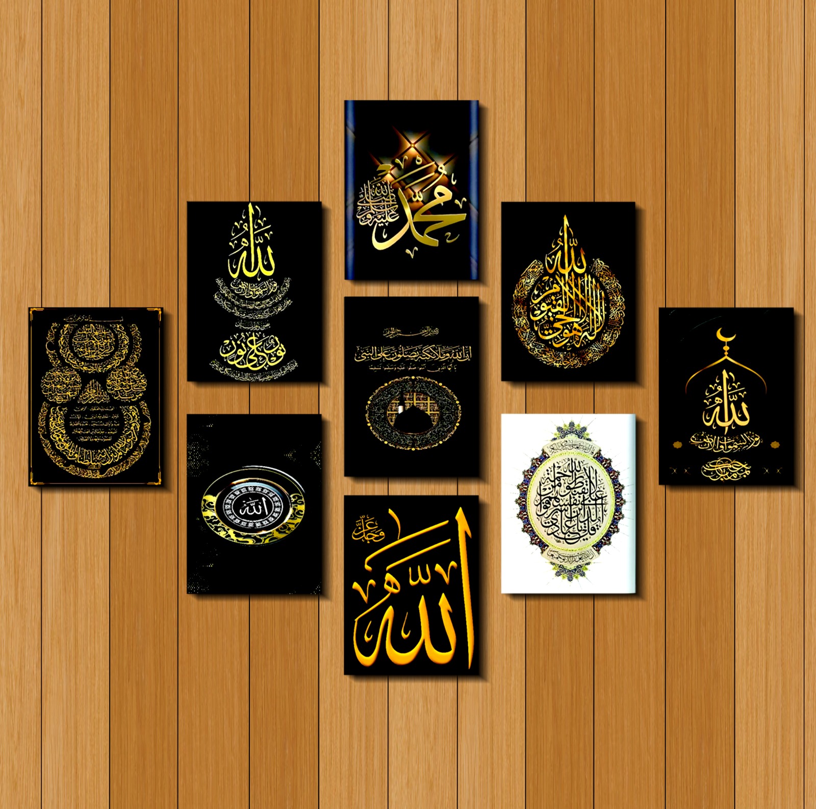 Picture of Home Decor 9pcs PVC Calligraphy Wallboard For Home