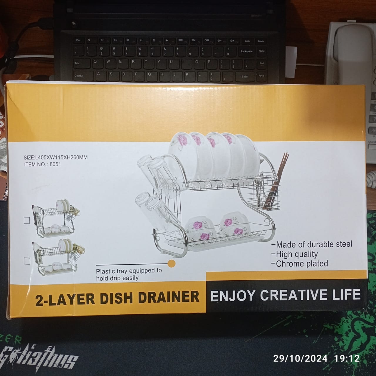 Picture of 2 Layer Dish Drainer Rack Stainless Steel