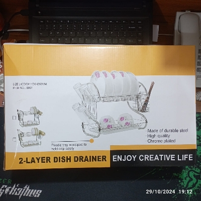 Picture of 2 Layer Dish Drainer Rack Stainless Steel