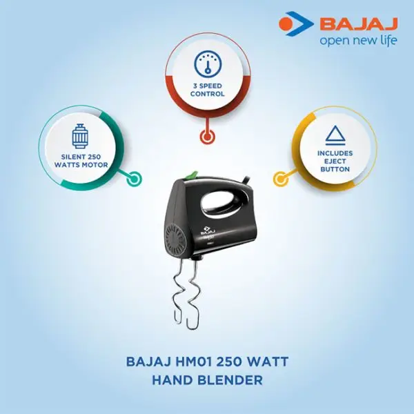 Picture of Bajaj Powerful 250W Hand Mixer - HM-01