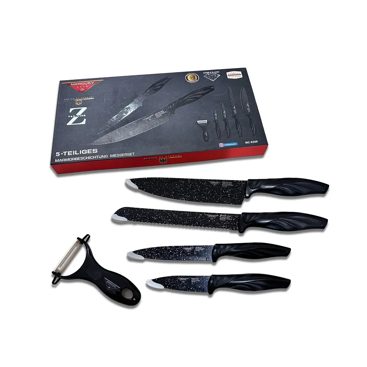 Picture of Zepter 5 Pcs Non-Stick Knife Set for Kitchen, Super Sharp high Carbon Stainless Steel Material