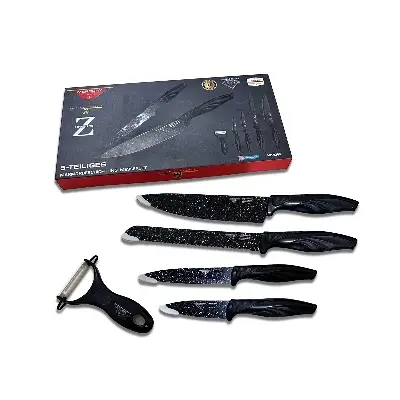 Picture of Zepter 5 Pcs Non-Stick Knife Set for Kitchen, Super Sharp high Carbon Stainless Steel Material