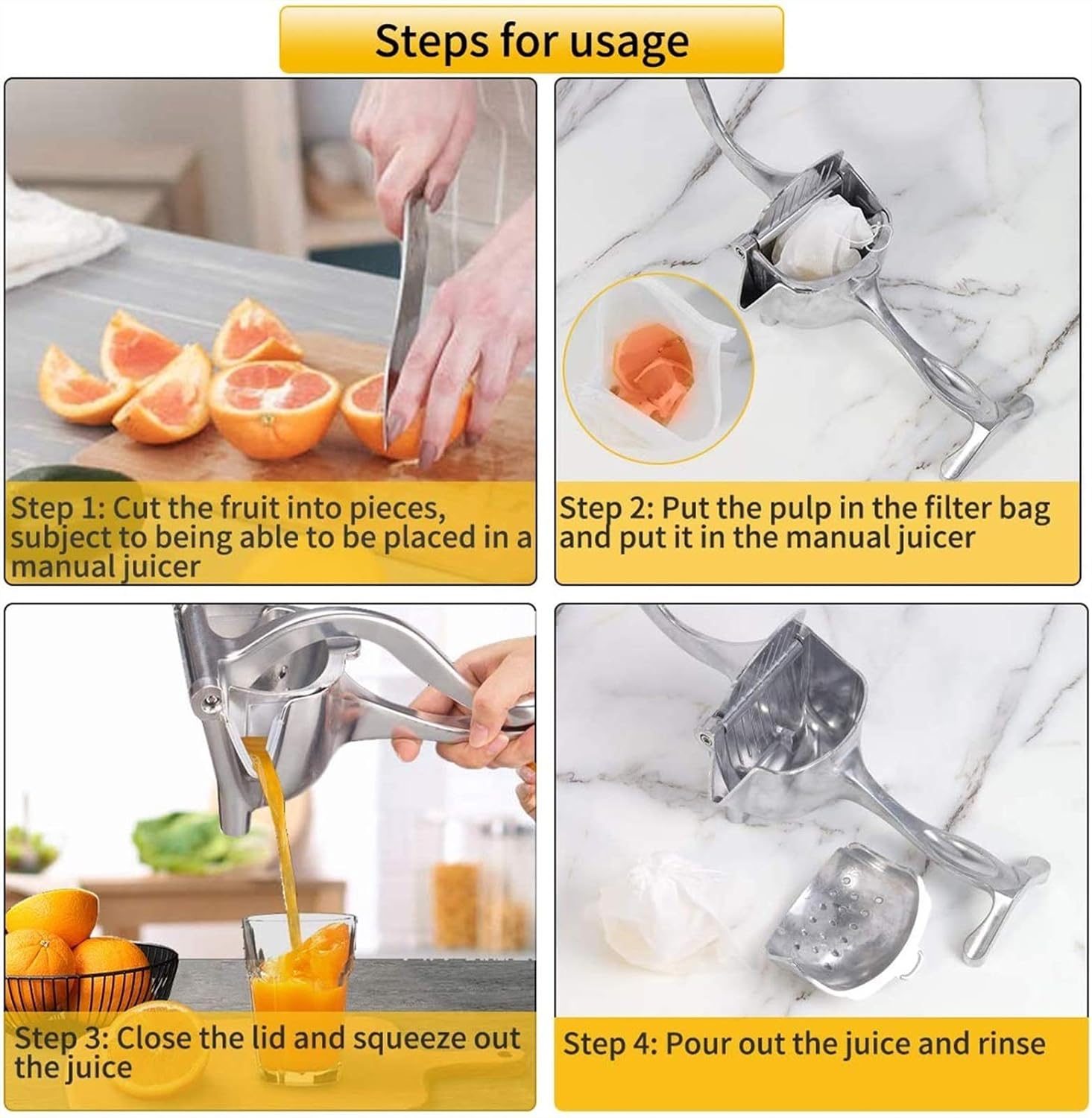 Picture of Aluminium Steel Heavy Duty Handhold Press Fruit Juicer, Fruit Manual & Instant juicer