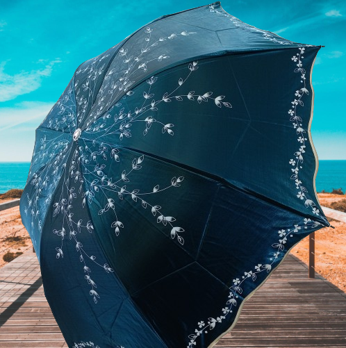 Buy Ladies Fashionable & Elegant Anti UV Sunshade Print Border Lace Umbrella Multicolor at Best Price In Bangladesh