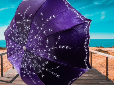 Buy Ladies Fashionable & Elegant Anti UV Sunshade Print Border Lace Umbrella Multicolor at Best Price In Bangladesh