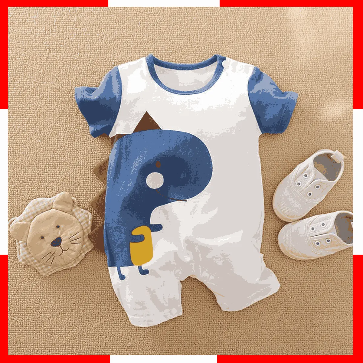 Buy Newborn-2years Baby Dinosaur Print Romper at Best Price in Bangladesh