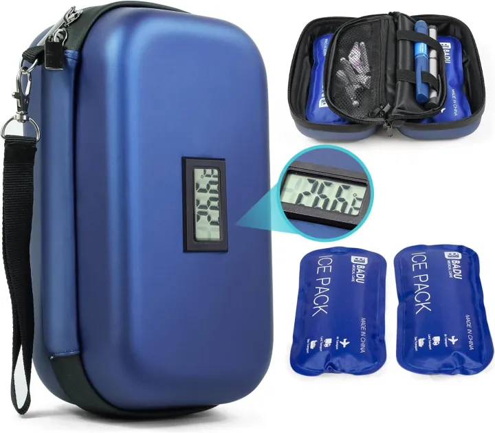 Buy Insulin Cooler Case, 24-Hour Refrigerated Medicine Cooler for Travel with Thermometer Temperature Display - TSA Approved - Medicine Organizer Bag Includes 2 Ice Packs for Daily Life Trip at best price in Bangladesh