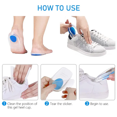 Buy soft-silicone-gel-insoles-for-heel-spurs-pain-relief-foot-cushion-foot-massager-care-heel-cups-shoe-pads-height-increase-insoles  Best price in Bangladesh 