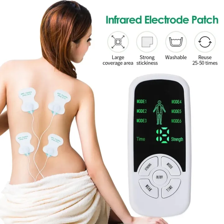 Buy ems-tens-unit-eletric-muscle-stimulator-neck-back-foot-hand-leg-body-relax-massage-pain-relief-physiotherapy-electrostimulator Best price in Bangladesh 