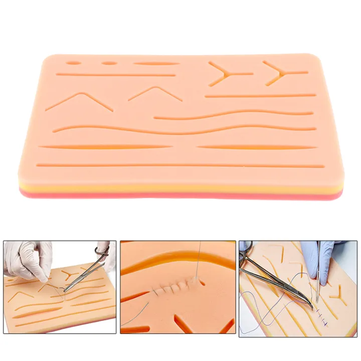  Buy reusable-surgical-medical-practice-traumatic-simulation-wounds-training-teaching-model-suture-kit-pad-silicone-fake-skin-suture Best price in Bangladesh 