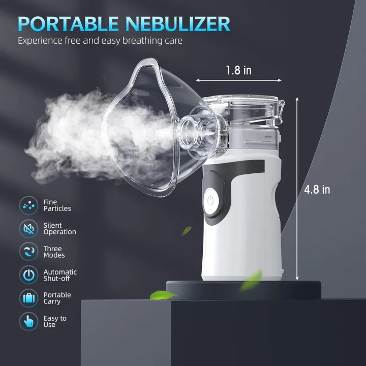 Buy Portable Nebulizer, Handheld Mesh Nebulizer Machine for Adults and Kids, Metered - dose Inhaler Accessory, Whiteat Best price in Bangladesh