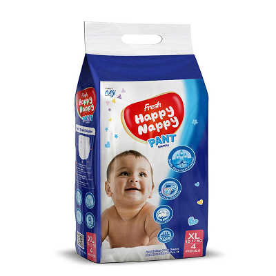 Buy Fresh Happy Nappy Pant Diaper 12-17 KG (XL Size) 4 Pcs Mini Pack at Best Price In Bangladesh