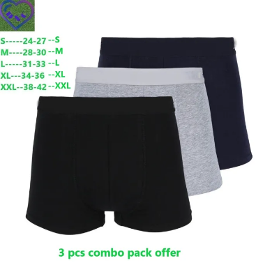 Picture of 3 Piece Cotton Boxer Underwear Set For Men - Enjoy Unparalleled Comfort Throughout The Day Three-Piece Boxer Set - The Ultimate Choice 