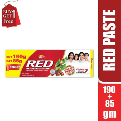 Picture of Dabur Red Toothpaste 190 gm (Get Red Toothpaste 85 gm Free) 