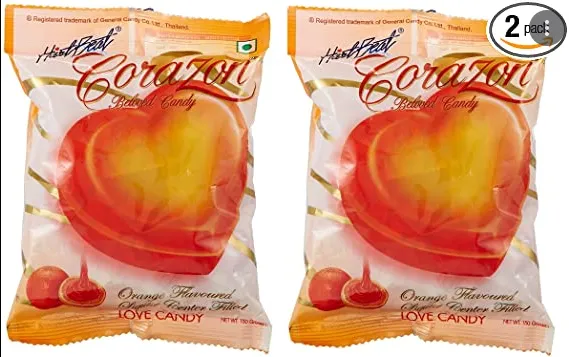 Picture of Heart Beat Corazon Love Candy Orange Flavoured Candy 150Gm