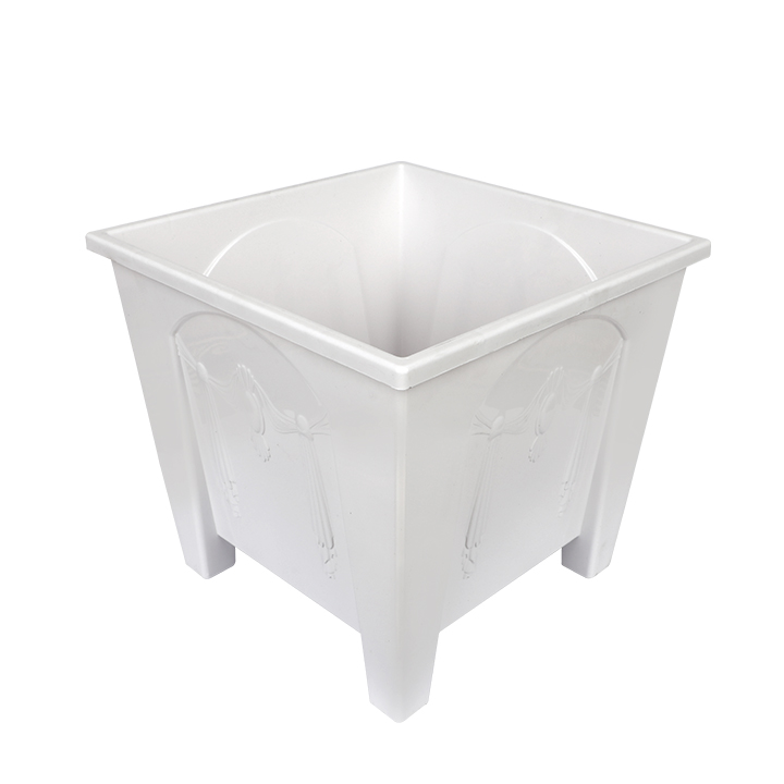 Buy Square Flower Tub 10"-White (9L)-TEL for Gardening in balcony, roof or indoor space for adding a touch of greenery to your home or office at Best Price In Bangladesh	