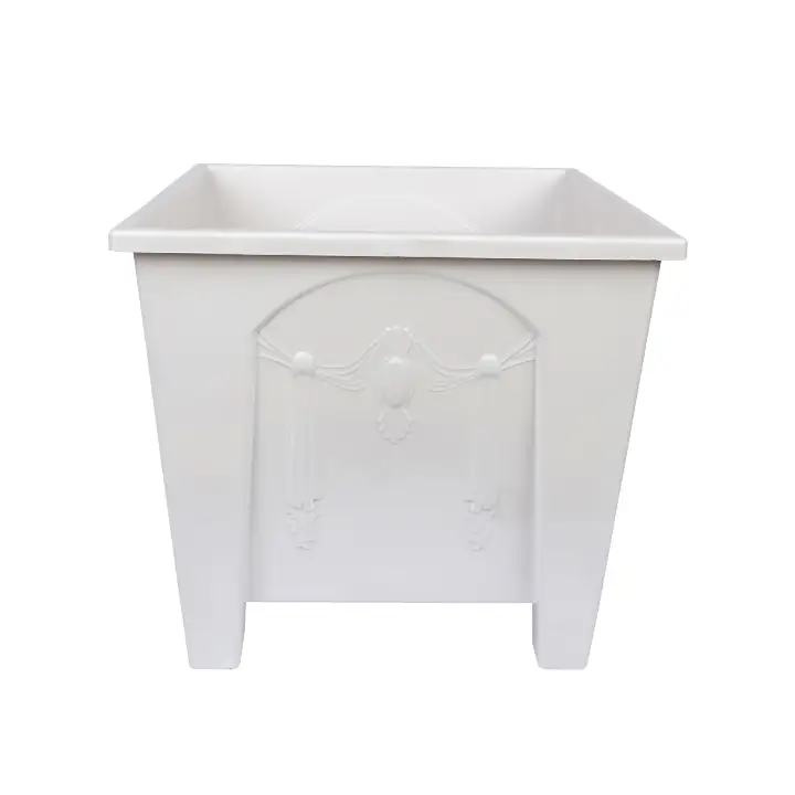 Buy Square Flower Tub 12" White (15L)-TEL for Gardening in balcony, roof or indoor space for adding a touch of greenery to your home or office at Best Price In Bangladesh	