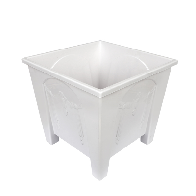 Buy Square Flower Tub 12" White (15L)-TEL for Gardening in balcony, roof or indoor space for adding a touch of greenery to your home or office at Best Price In Bangladesh	