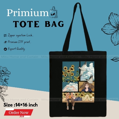 Buy Premium Tote Bag with Zipper Canvas Tote Bag for Women Trendy Shopping Bag / College Bag / University Bag Tote Bag, Canvas Bag with Zipper White , Black at Best Price In Bangladesh
