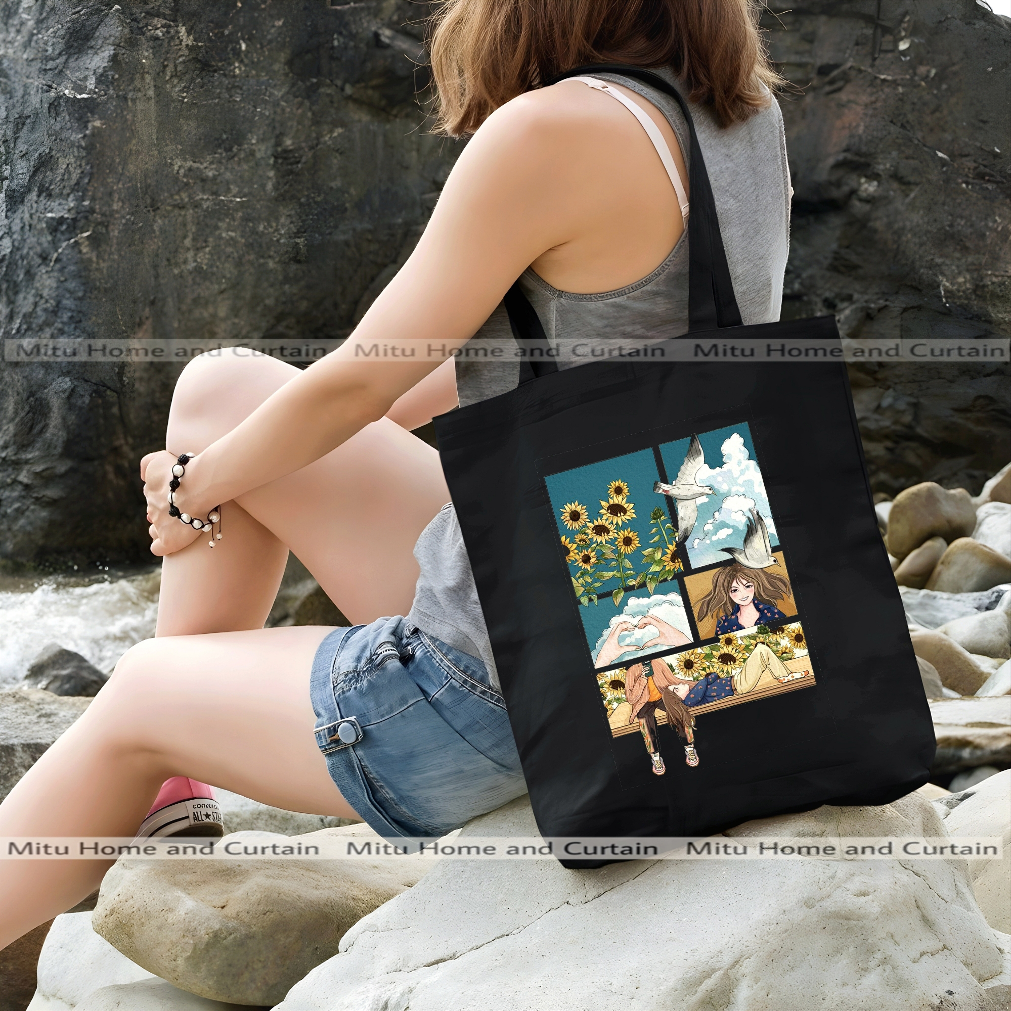 Buy Premium Tote Bag with Zipper Canvas Tote Bag for Women Trendy Shopping Bag / College Bag / University Bag Tote Bag, Canvas Bag with Zipper White , Black at Best Price In Bangladesh