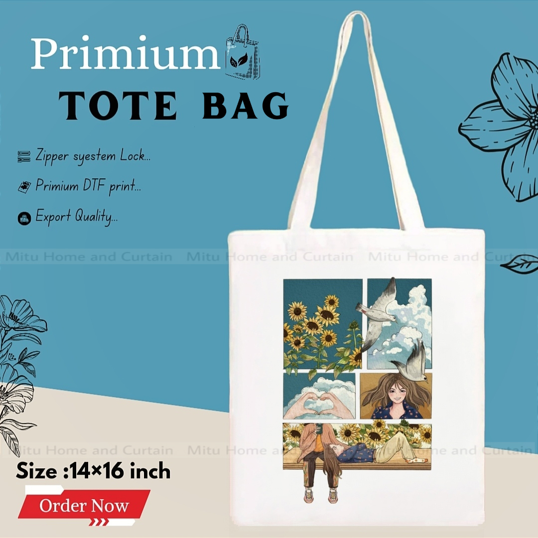 Buy Premium Tote Bag with Zipper Canvas Tote Bag for Women Trendy Shopping Bag / College Bag / University Bag Tote Bag, Canvas Bag with Zipper White , Black at Best Price In Bangladesh