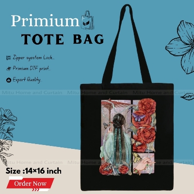 Buy Premium Tote Bag with Zipper Canvas Tote Bag for Women Trendy Shopping Bag / College Bag / University Bag Tote Bag, Canvas Bag with Zipper White , Black at Best Price In Bangladesh