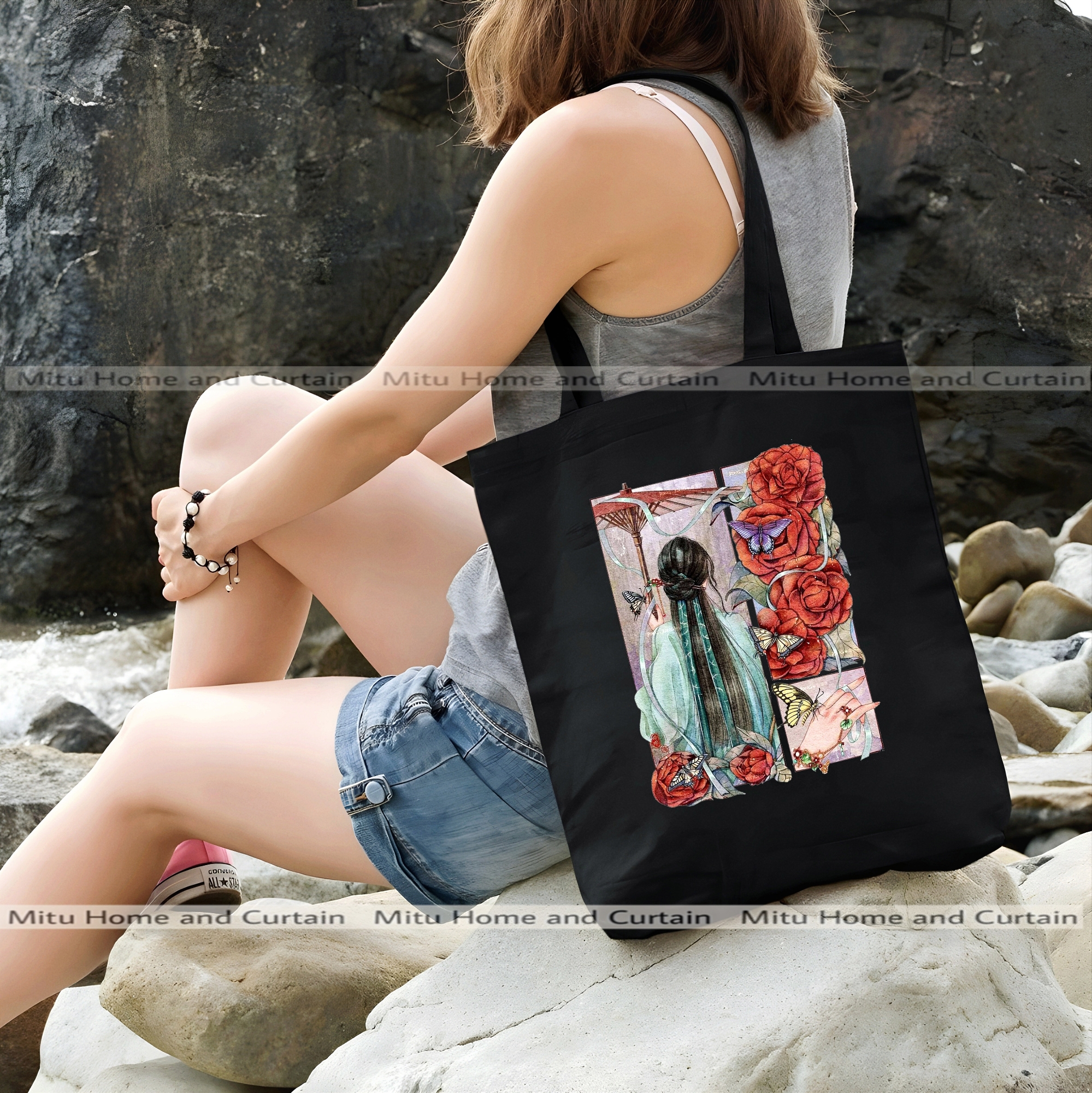 Buy Premium Tote Bag with Zipper Canvas Tote Bag for Women Trendy Shopping Bag / College Bag / University Bag Tote Bag, Canvas Bag with Zipper White , Black at Best Price In Bangladesh