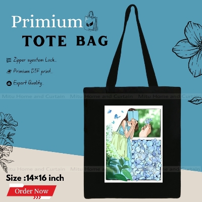 Buy Premium Tote Bag with Zipper Canvas Tote Bag for Women Trendy Shopping Bag / College Bag / University Bag Tote Bag, Canvas Bag with Zipper White , Black at Best Price In Bangladesh