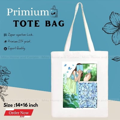 Buy Premium Tote Bag with Zipper Canvas Tote Bag for Women Trendy Shopping Bag / College Bag / University Bag Tote Bag, Canvas Bag with Zipper White , Black at Best Price In Bangladesh