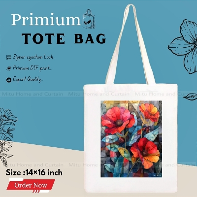 Buy Premium Tote Bag with Zipper Canvas Tote Bag for Women Trendy Shopping Bag / College Bag / University Bag Tote Bag, Canvas Bag with Zipper White , Black at Best Price In Bangladesh
