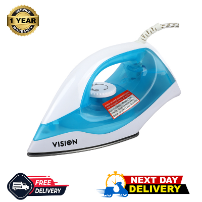 Vision Light Weight Electric Iron 1000W with Overheat Protection VIS-DEI-009 Blue at Best Price in Bangladesh