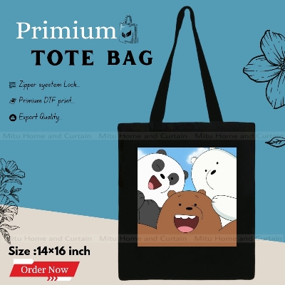 Buy Premium Tote Bag with Zipper Canvas Tote Bag for Women Trendy Shopping Bag / College Bag / University Bag Tote Bag, Canvas Bag with Zipper White , Black at Best Price In Bangladesh
