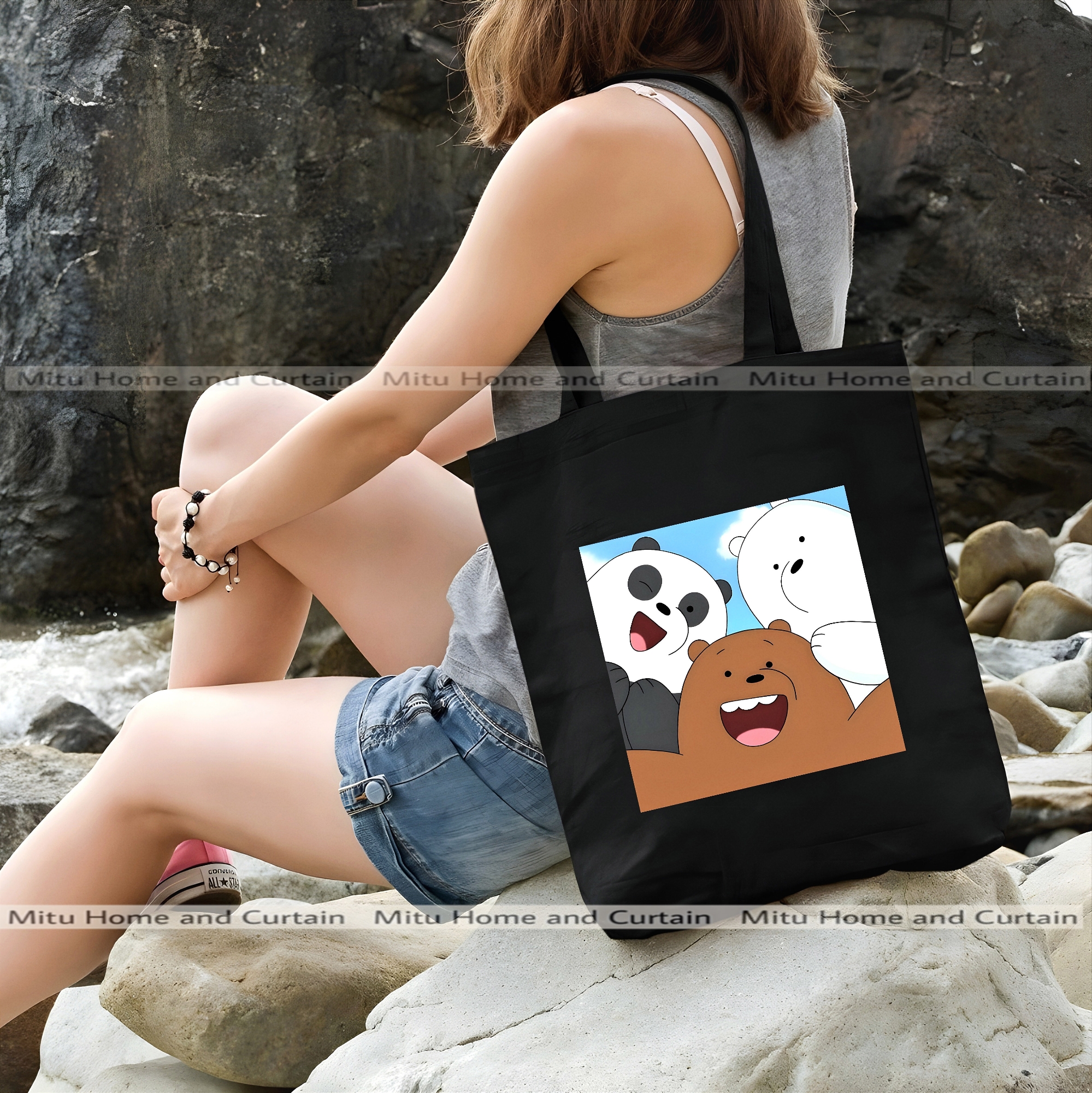 Buy Premium Tote Bag with Zipper Canvas Tote Bag for Women Trendy Shopping Bag / College Bag / University Bag Tote Bag, Canvas Bag with Zipper White , Black at Best Price In Bangladesh