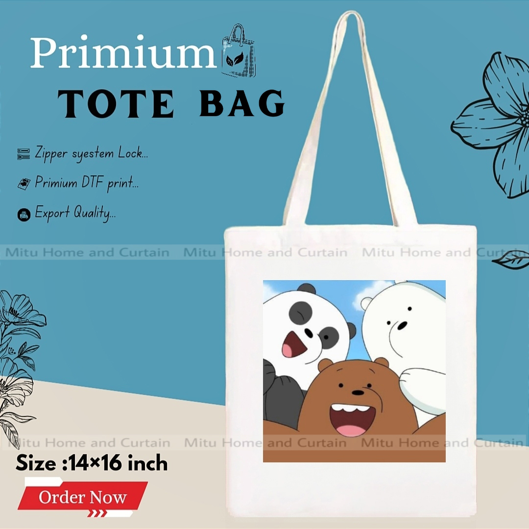 Buy Premium Tote Bag with Zipper Canvas Tote Bag for Women Trendy Shopping Bag / College Bag / University Bag Tote Bag, Canvas Bag with Zipper White , Black at Best Price In Bangladesh