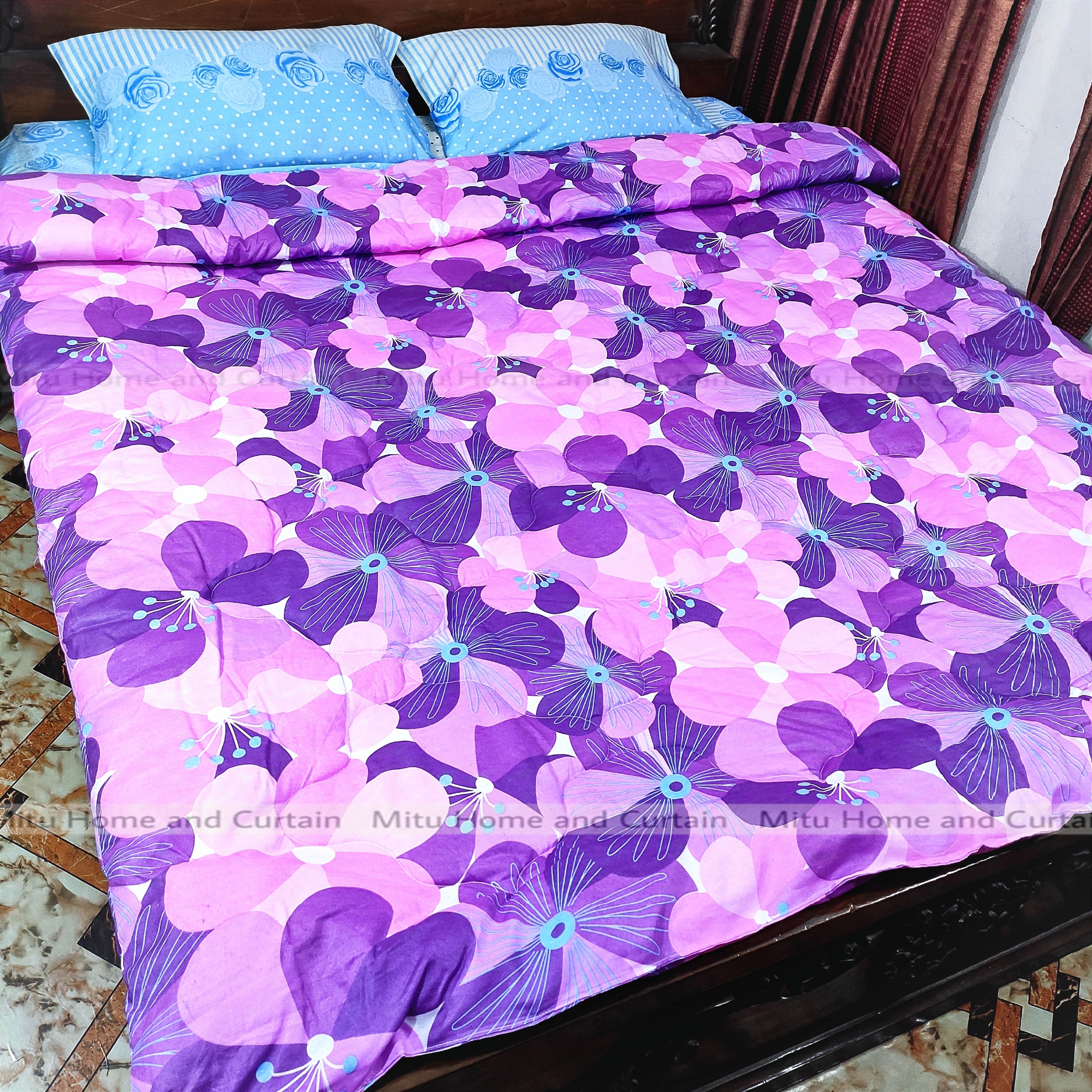 Buy Comforter for Winter King size Exclusive Comforter with Mix Cotton fabric (2.2-2.5Kg) 84*90 inch European cube style (1pcs Box) White , Red , Pink , Blue at Best Price In Bangladesh