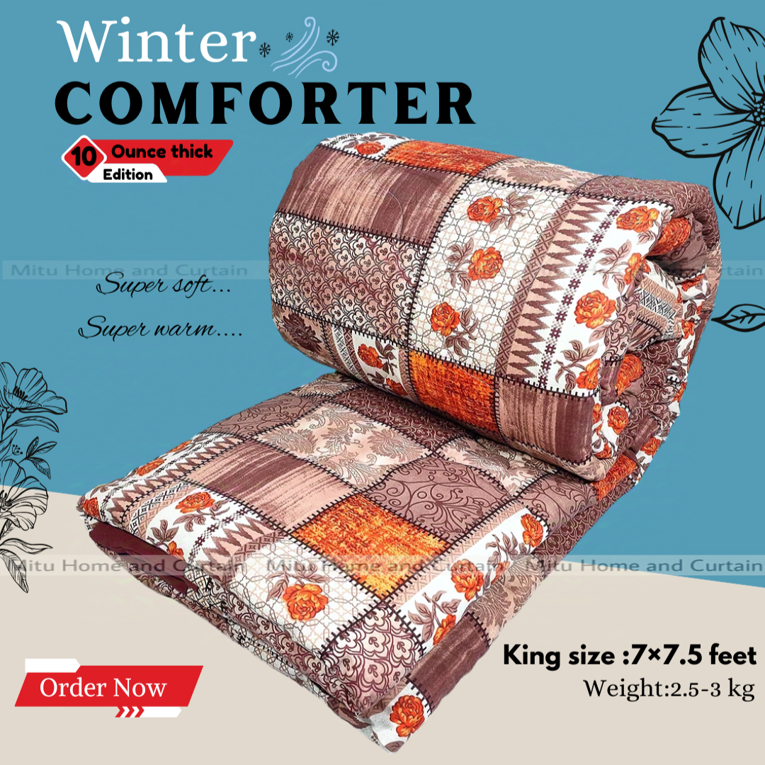 Buy Comforter for Winter King size Exclusive Comforter with Full Cotton fabric (2.6-3kg) 84*90 inch European cube style (1pcs Box) White , Red , Pink , Blue at Best Price In Bangladesh