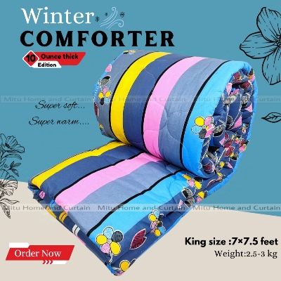 Buy Comforter for Winter King size Exclusive Comforter with Full Cotton fabric (2.6-3kg) 84*90 inch European cube style (1pcs Box) White , Red , Pink , Blue at Best Price In Bangladesh